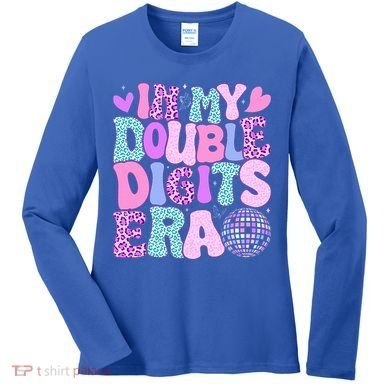 In My Double Digits Era Retro 10 Year Old 10th Birthday Women's Long Sleeve Shirt