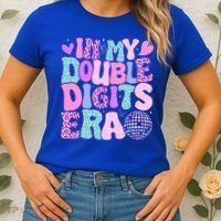 In My Double Digits Era Retro 10 Year Old 10th Birthday Women's T-Shirt thumb 2
