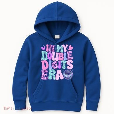 In My Double Digits Era Retro 10 Year Old 10th Birthday Kids Hoodie