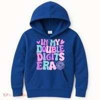 In My Double Digits Era Retro 10 Year Old 10th Birthday Kids Hoodie thumb 0