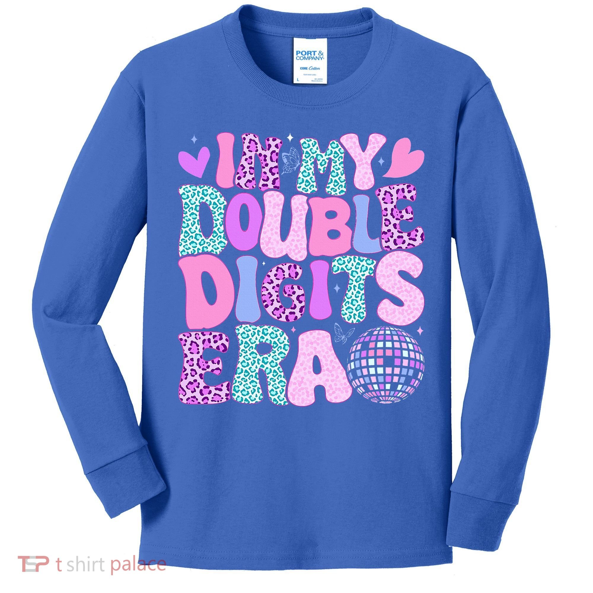 In My Double Digits Era Retro 10 Year Old 10th Birthday Kids Long Sleeve Shirt