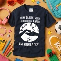 In My Darkest Hour I Reached For A Hand And Found A Paw Kids T-Shirt thumb 3