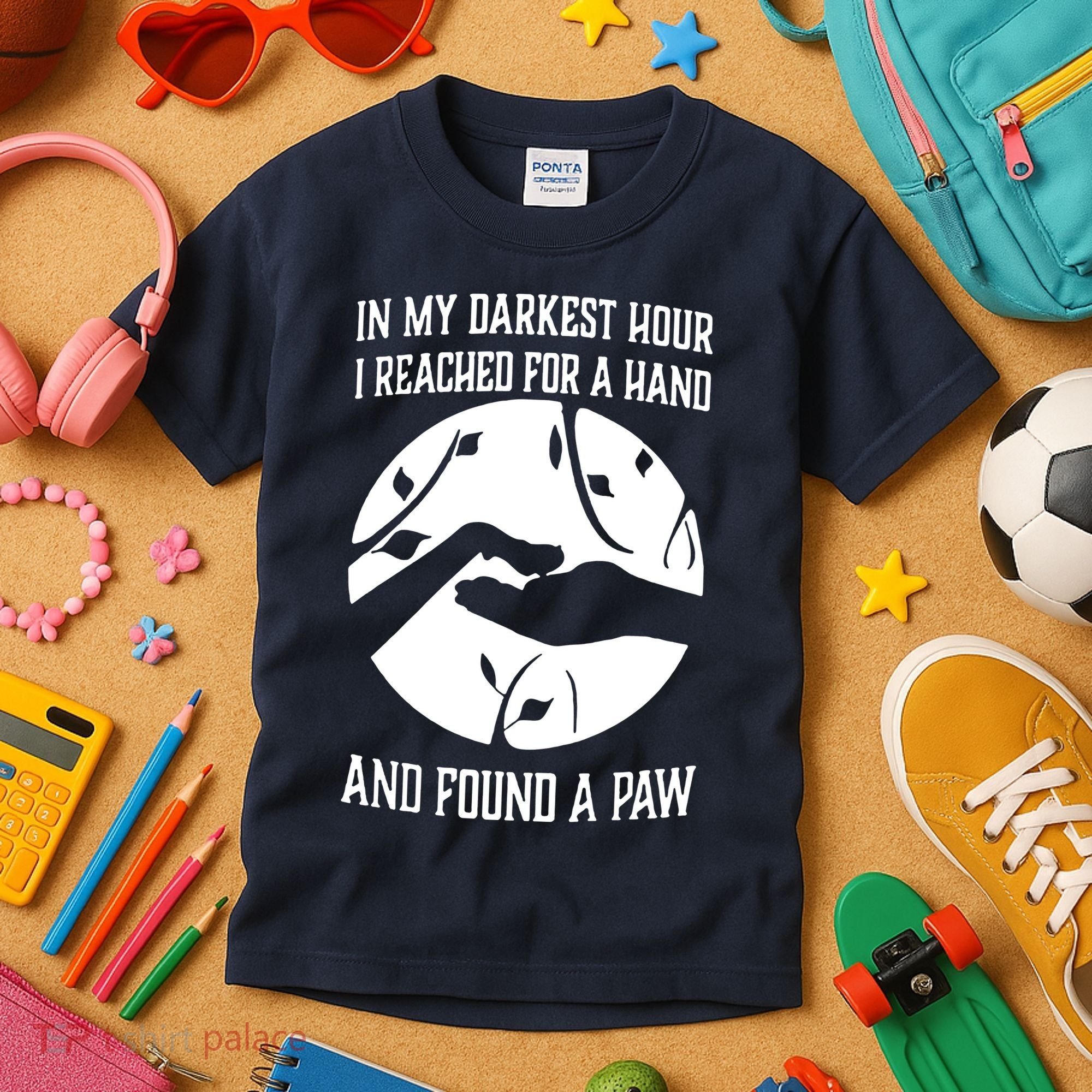 In My Darkest Hour I Reached For A Hand And Found A Paw Kids T-Shirt