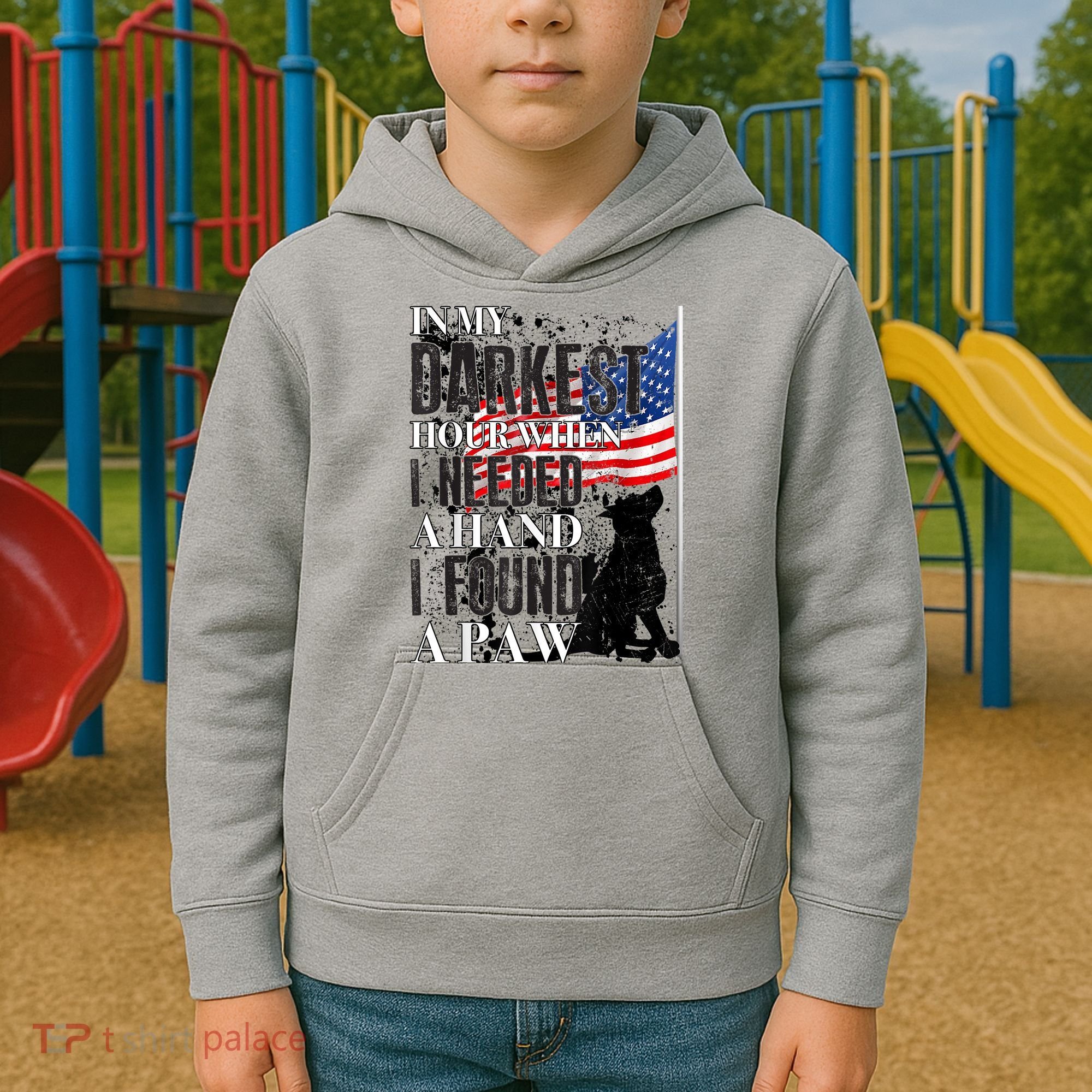 In My Darkest Hour I Reached For A Hand Found A Paw Kids Hoodie