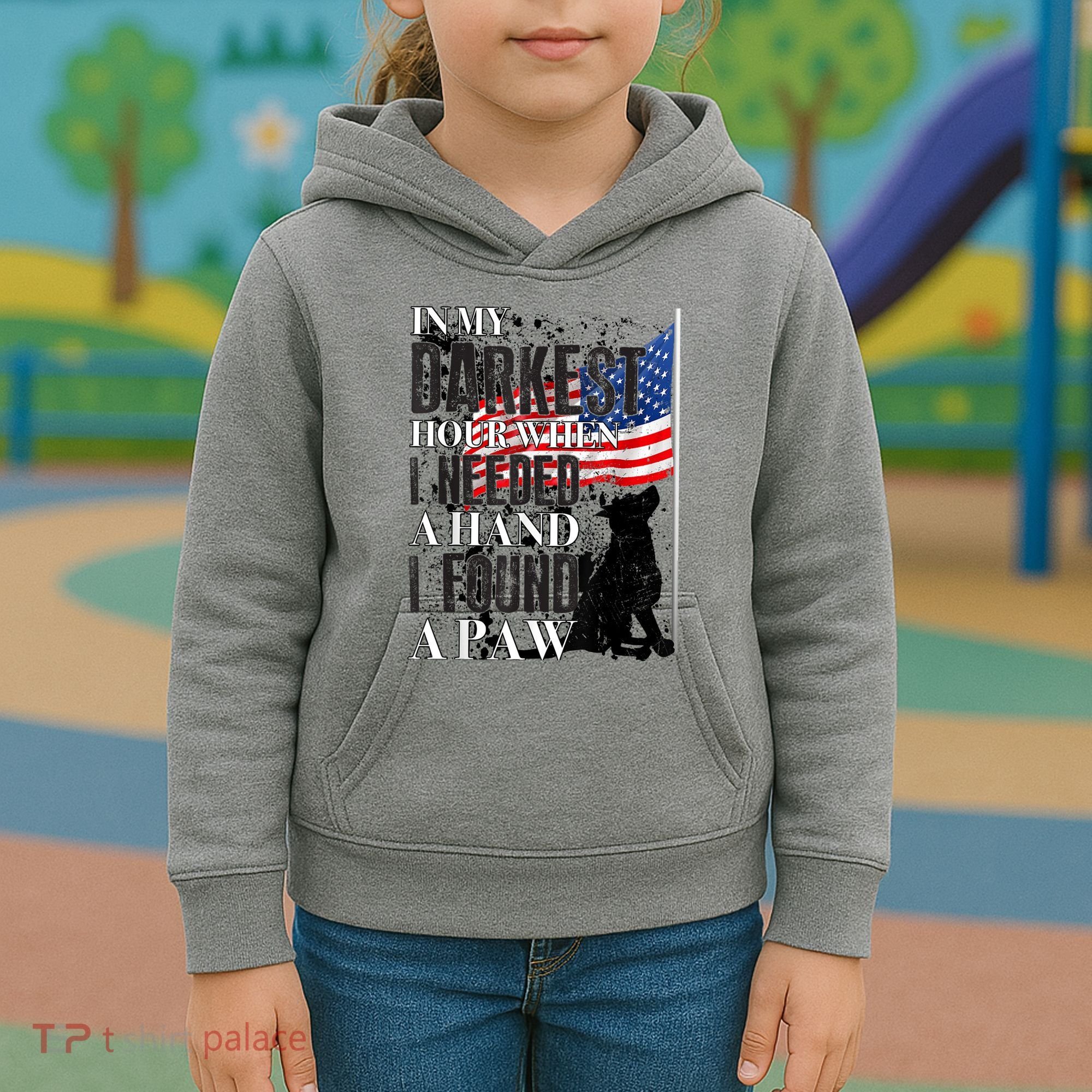 In My Darkest Hour I Reached For A Hand Found A Paw Kids Hoodie