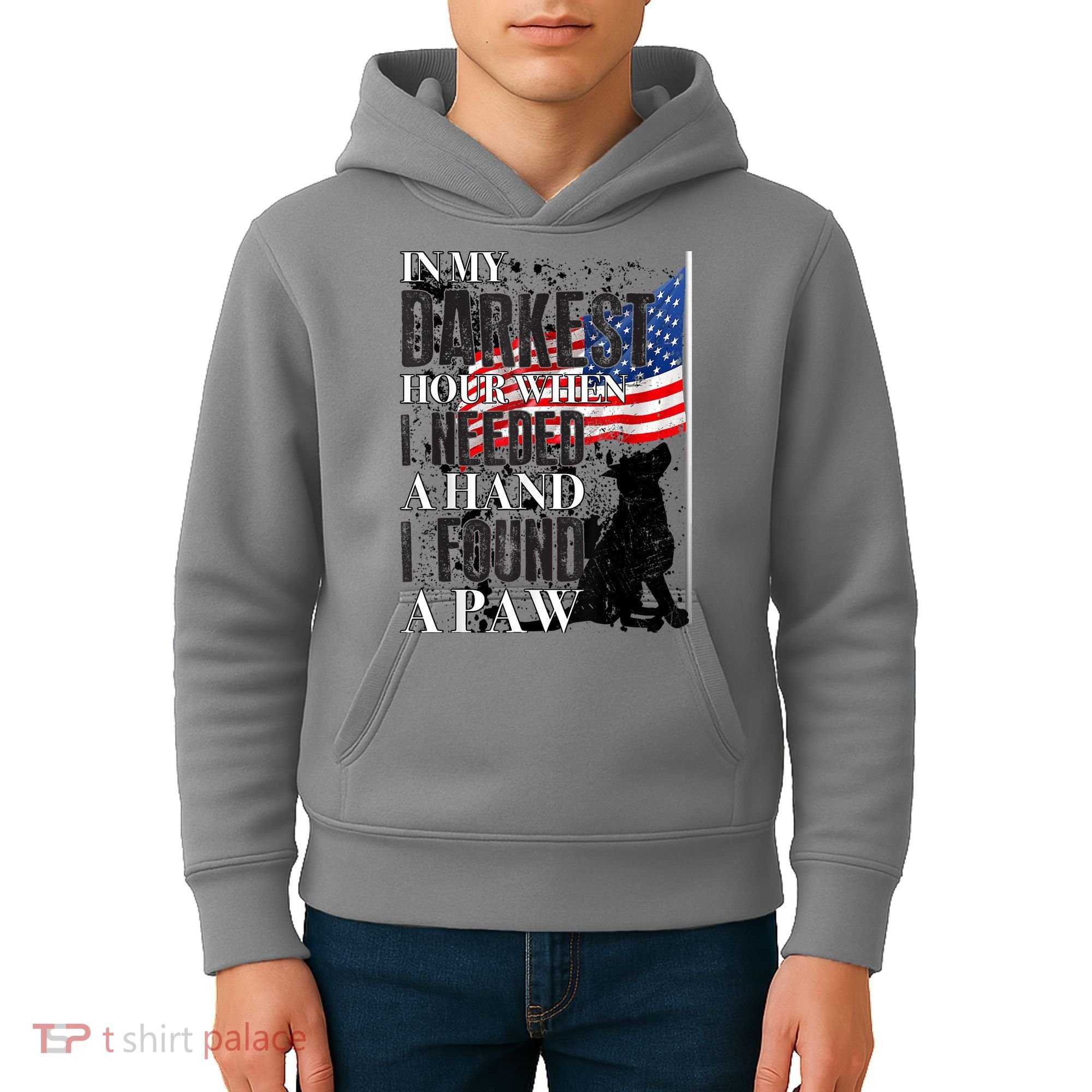 In My Darkest Hour I Reached For A Hand Found A Paw Kids Hoodie