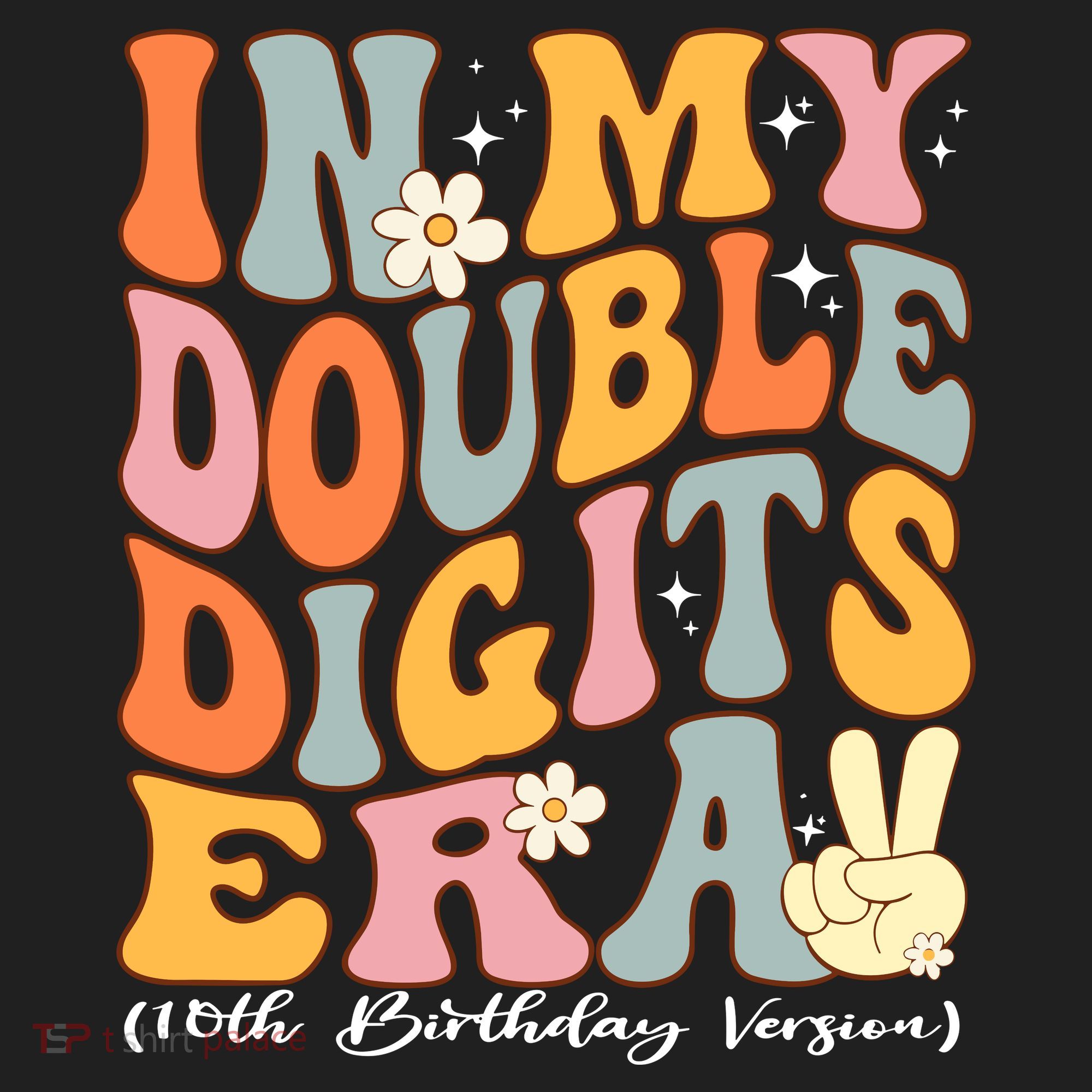 In My Double Digits Era 10th Birthday Groovy Retro Girl Boy Women's Sweatshirt