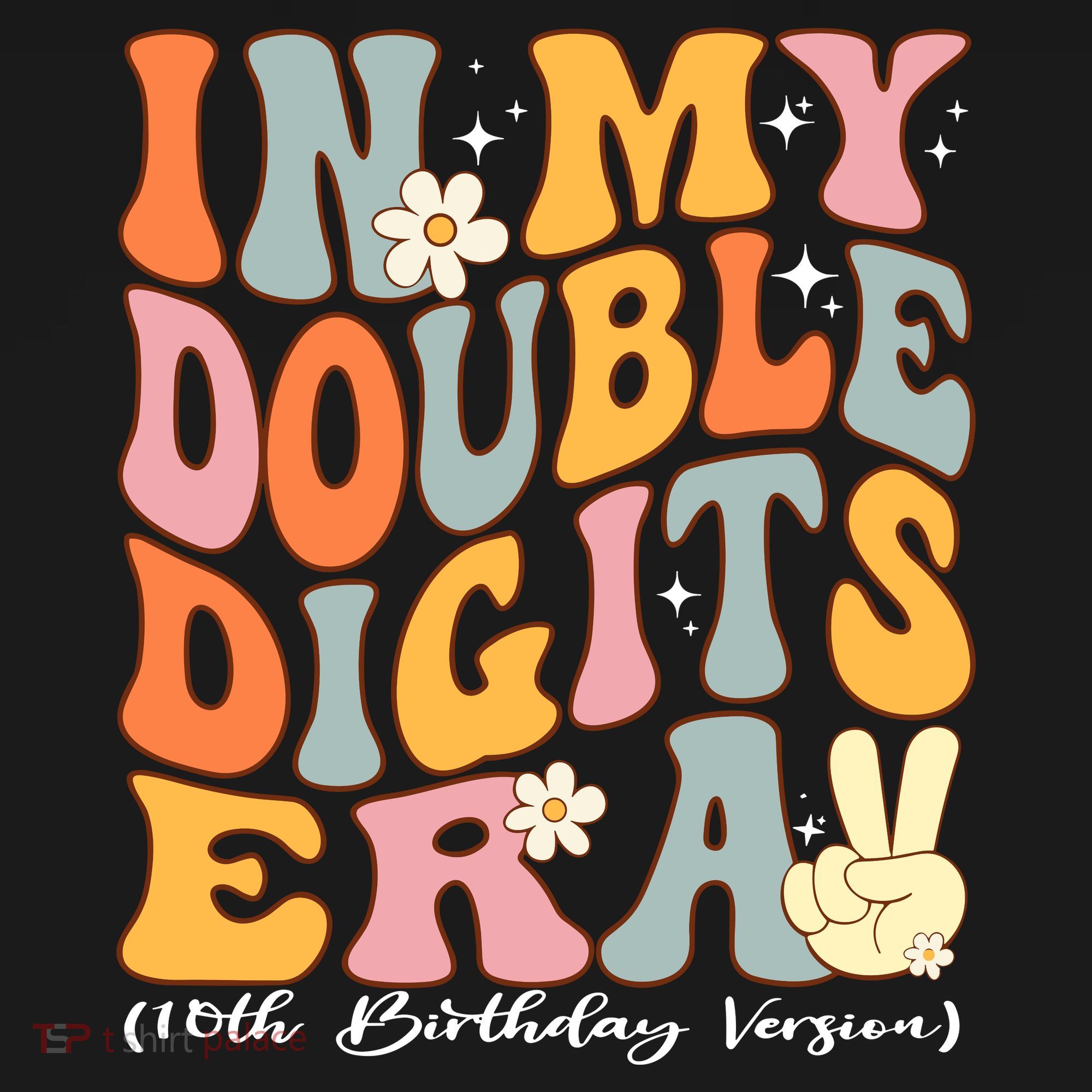 In My Double Digits Era 10th Birthday Groovy Retro Girl Boy Coaster