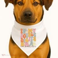In My Double Digits Era 10th Birthday Groovy Retro Girl Boy USA-Made Doggie Bandana thumb 1
