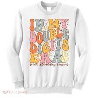 In My Double Digits Era 10th Birthday Groovy Retro Girl Boy Sweatshirt thumb 0