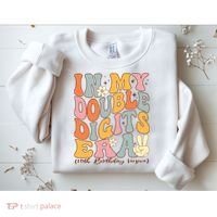In My Double Digits Era 10th Birthday Groovy Retro Girl Boy Sweatshirt thumb 2