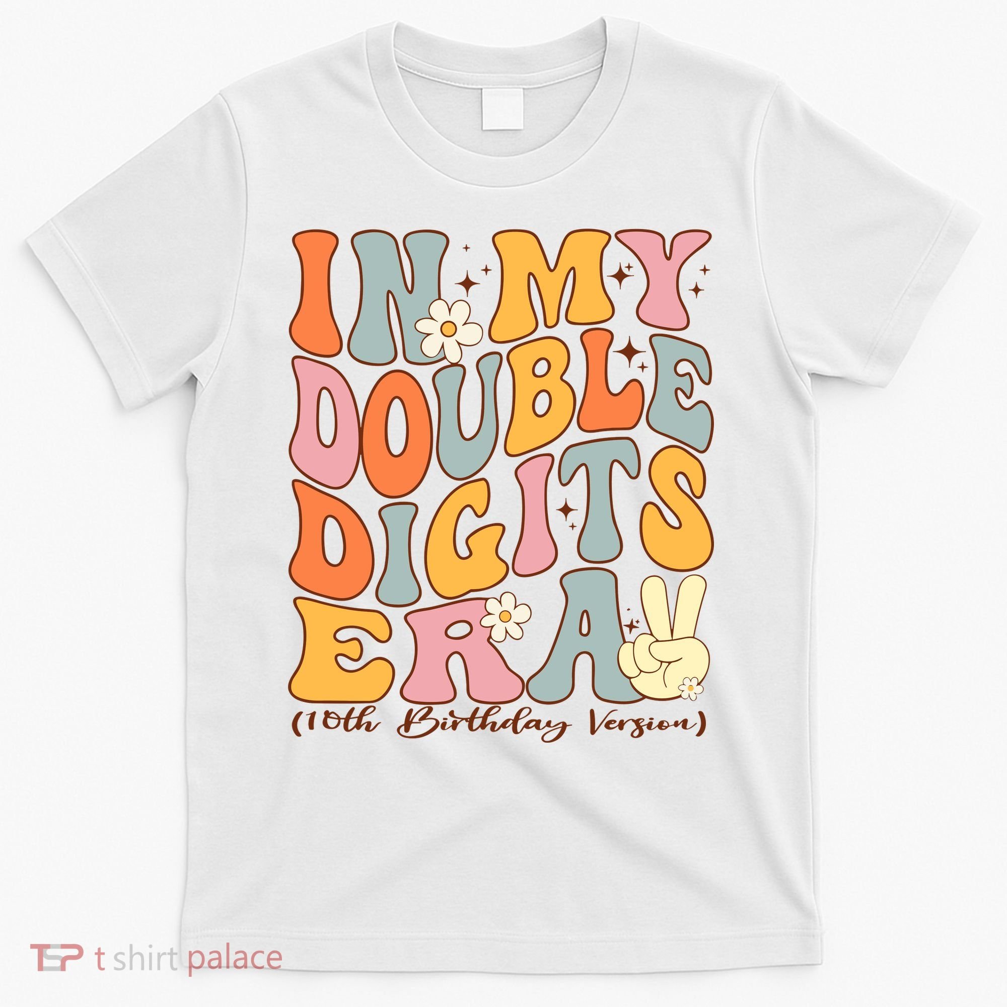 In My Double Digits Era 10th Birthday Groovy Retro Girl Boy T-Shirt