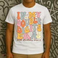 In My Double Digits Era 10th Birthday Groovy Retro Girl Boy T-Shirt thumb 3