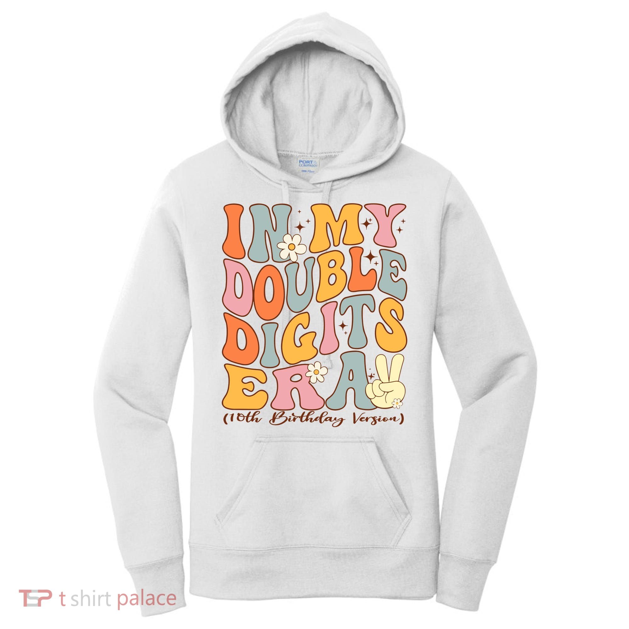 In My Double Digits Era 10th Birthday Groovy Retro Girl Boy Women's Hoodie