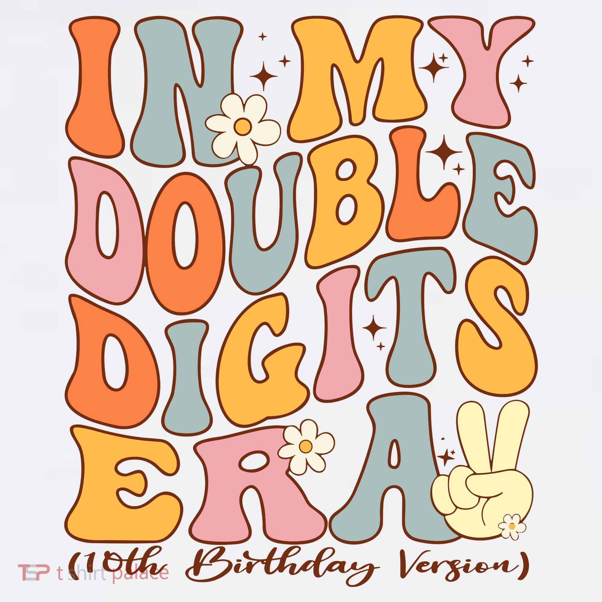 In My Double Digits Era 10th Birthday Groovy Retro Girl Boy Women's Tank Top