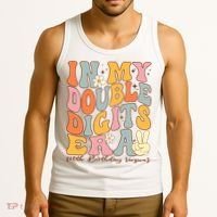 In My Double Digits Era 10th Birthday Groovy Retro Girl Boy Tank Top thumb 3