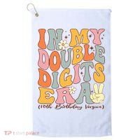 In My Double Digits Era 10th Birthday Groovy Retro Girl Boy Golf Towel thumb 0