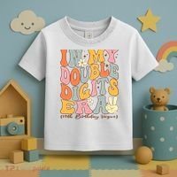 In My Double Digits Era 10th Birthday Groovy Retro Girl Boy Toddler T-Shirt thumb 3