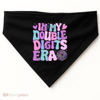 In My Double Digits Era Retro 10 Year Old 10th Birthday USA-Made Doggie Bandana thumb 0