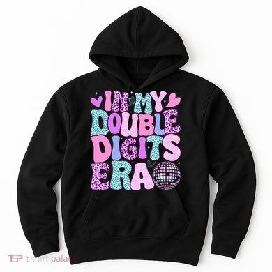 In My Double Digits Era Retro 10 Year Old 10th Birthday Hoodie
