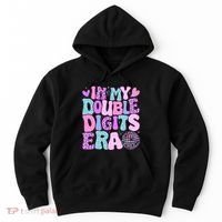 In My Double Digits Era Retro 10 Year Old 10th Birthday Hoodie thumb 0