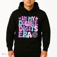 In My Double Digits Era Retro 10 Year Old 10th Birthday Hoodie thumb 2