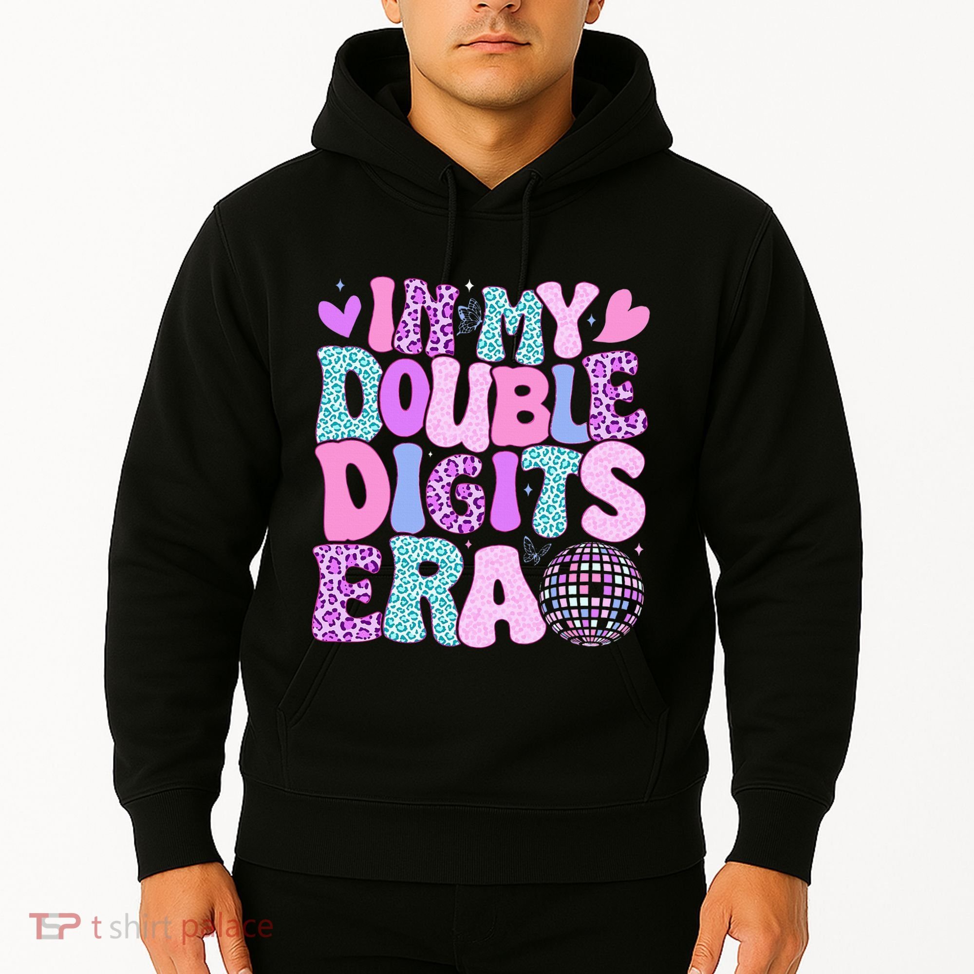In My Double Digits Era Retro 10 Year Old 10th Birthday Hoodie