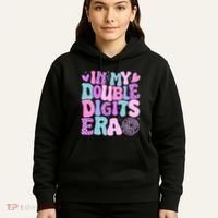 In My Double Digits Era Retro 10 Year Old 10th Birthday Hoodie thumb 5