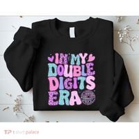 In My Double Digits Era Retro 10 Year Old 10th Birthday Sweatshirt thumb 2
