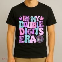 In My Double Digits Era Retro 10 Year Old 10th Birthday T-Shirt thumb 3