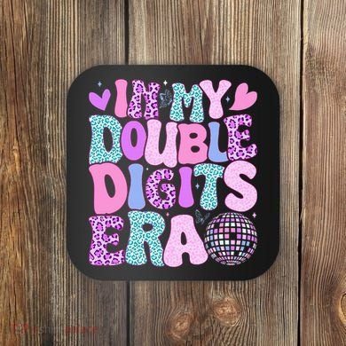 In My Double Digits Era Retro 10 Year Old 10th Birthday Coaster