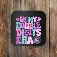In My Double Digits Era Retro 10 Year Old 10th Birthday Coaster thumb 0