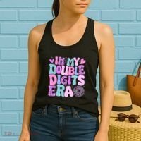 In My Double Digits Era Retro 10 Year Old 10th Birthday Women's Tank Top thumb 2