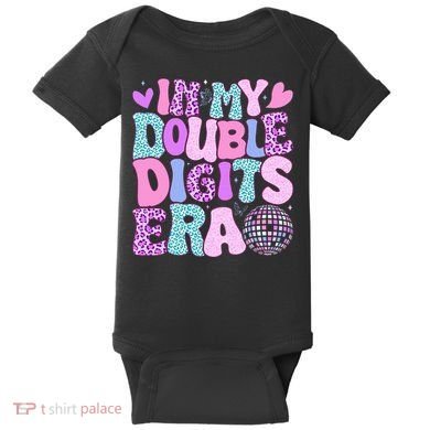 In My Double Digits Era Retro 10 Year Old 10th Birthday Baby Bodysuit