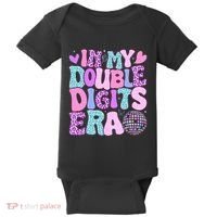 In My Double Digits Era Retro 10 Year Old 10th Birthday Baby Bodysuit thumb 0
