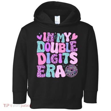 In My Double Digits Era Retro 10 Year Old 10th Birthday Toddler Hoodie