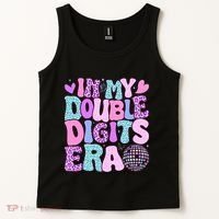 In My Double Digits Era Retro 10 Year Old 10th Birthday Tank Top thumb 2