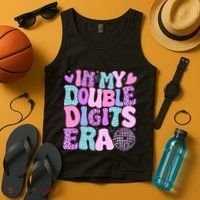 In My Double Digits Era Retro 10 Year Old 10th Birthday Tank Top thumb 4
