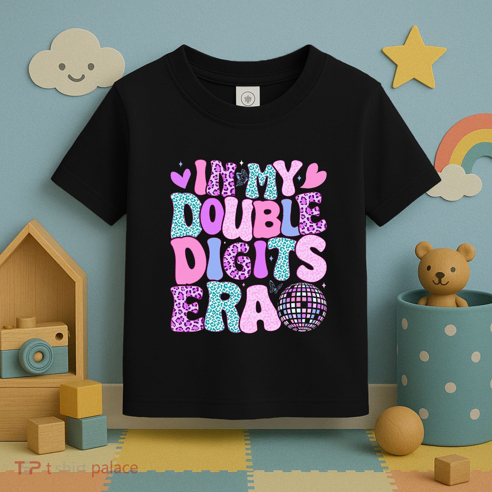 In My Double Digits Era Retro 10 Year Old 10th Birthday Toddler T-Shirt