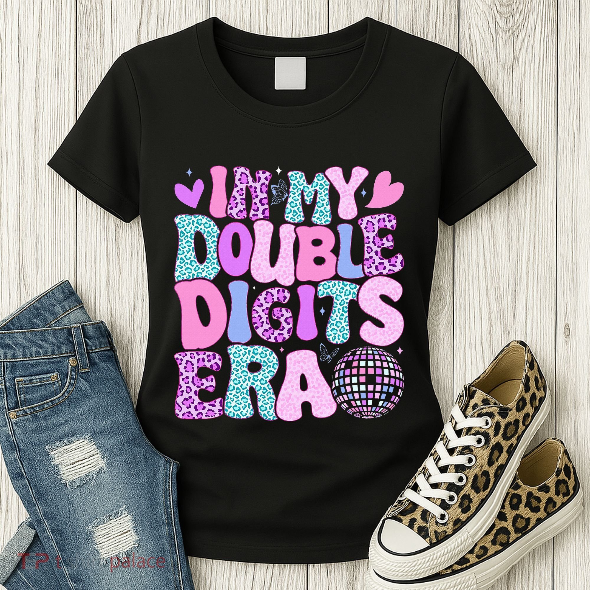 In My Double Digits Era Retro 10 Year Old 10th Birthday Women's T-Shirt