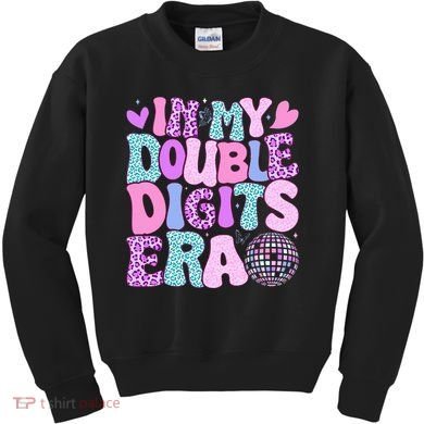 In My Double Digits Era Retro 10 Year Old 10th Birthday Kids Sweatshirt