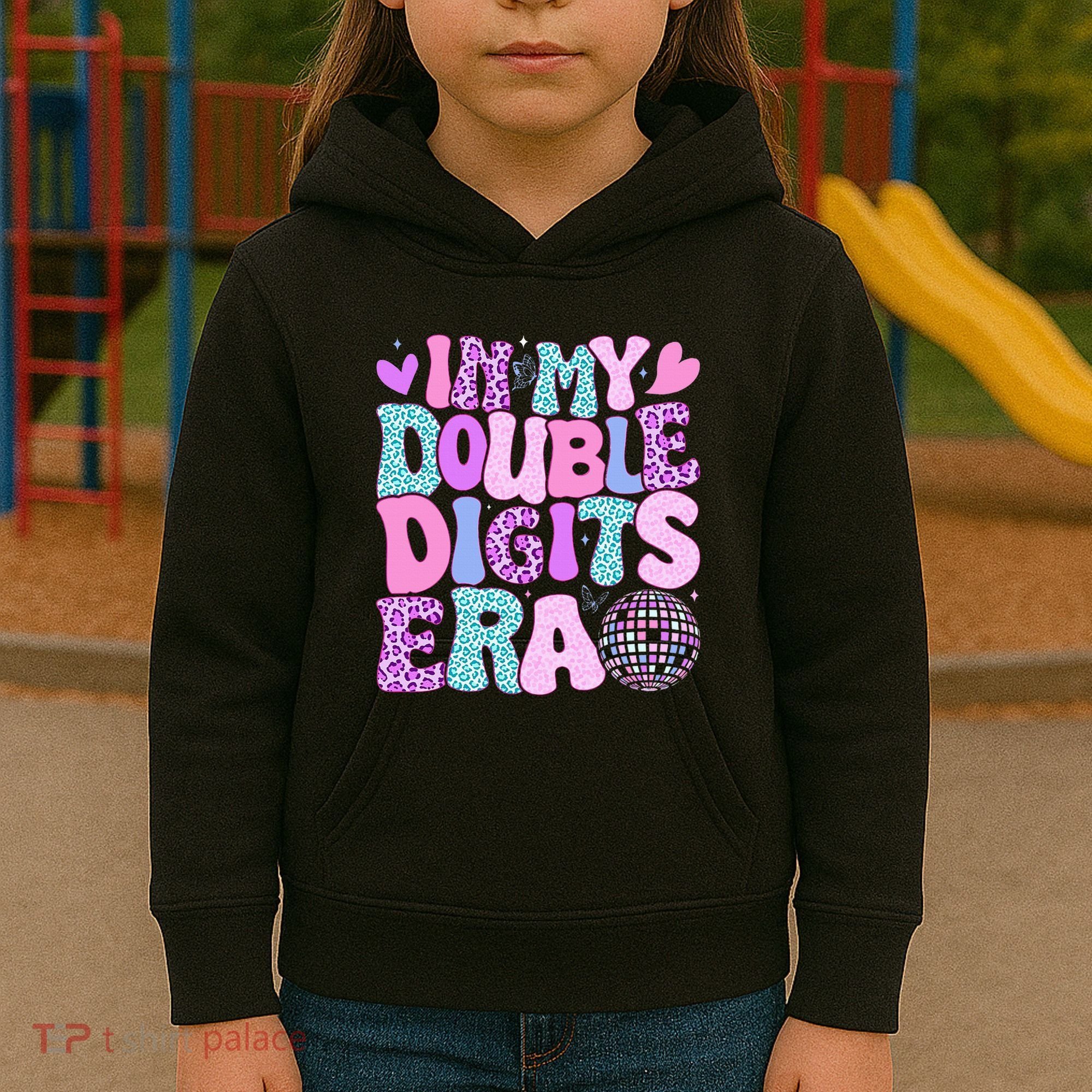 In My Double Digits Era Retro 10 Year Old 10th Birthday Kids Hoodie