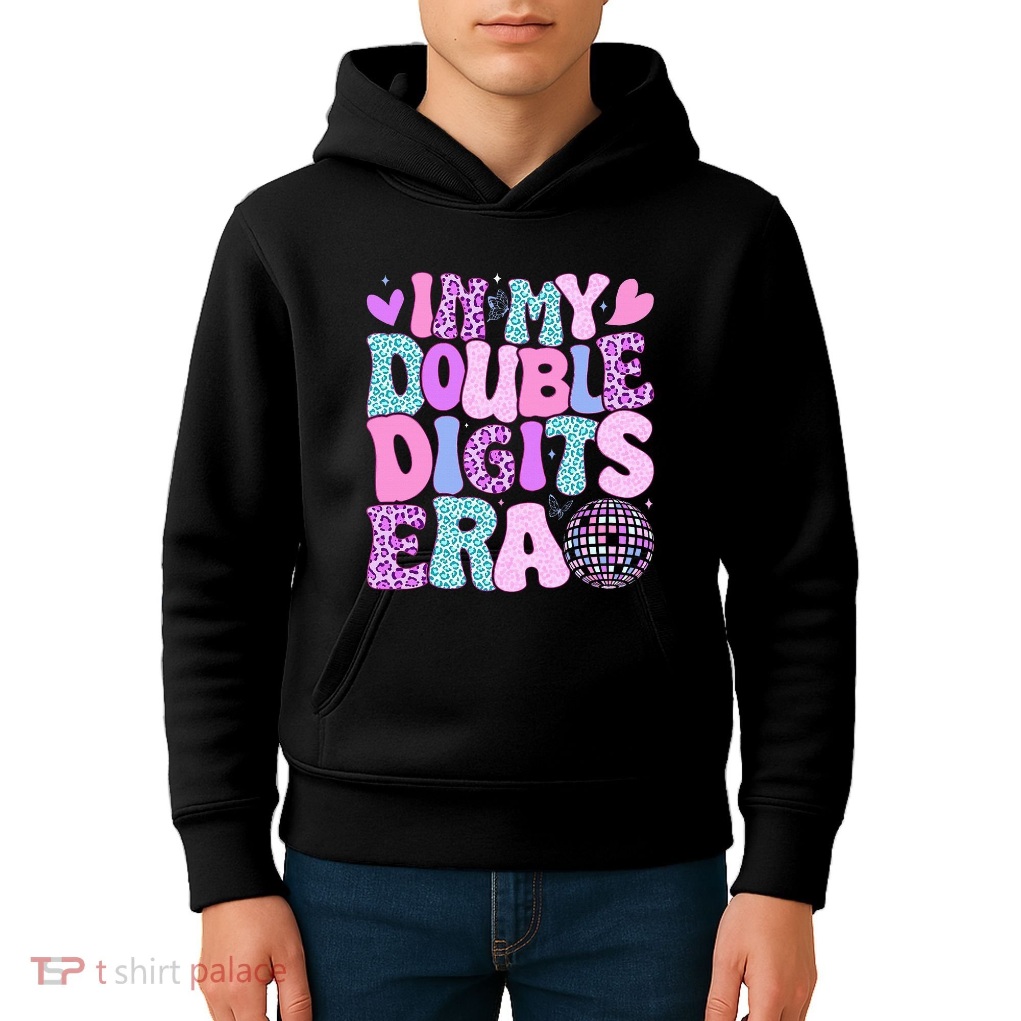 In My Double Digits Era Retro 10 Year Old 10th Birthday Kids Hoodie