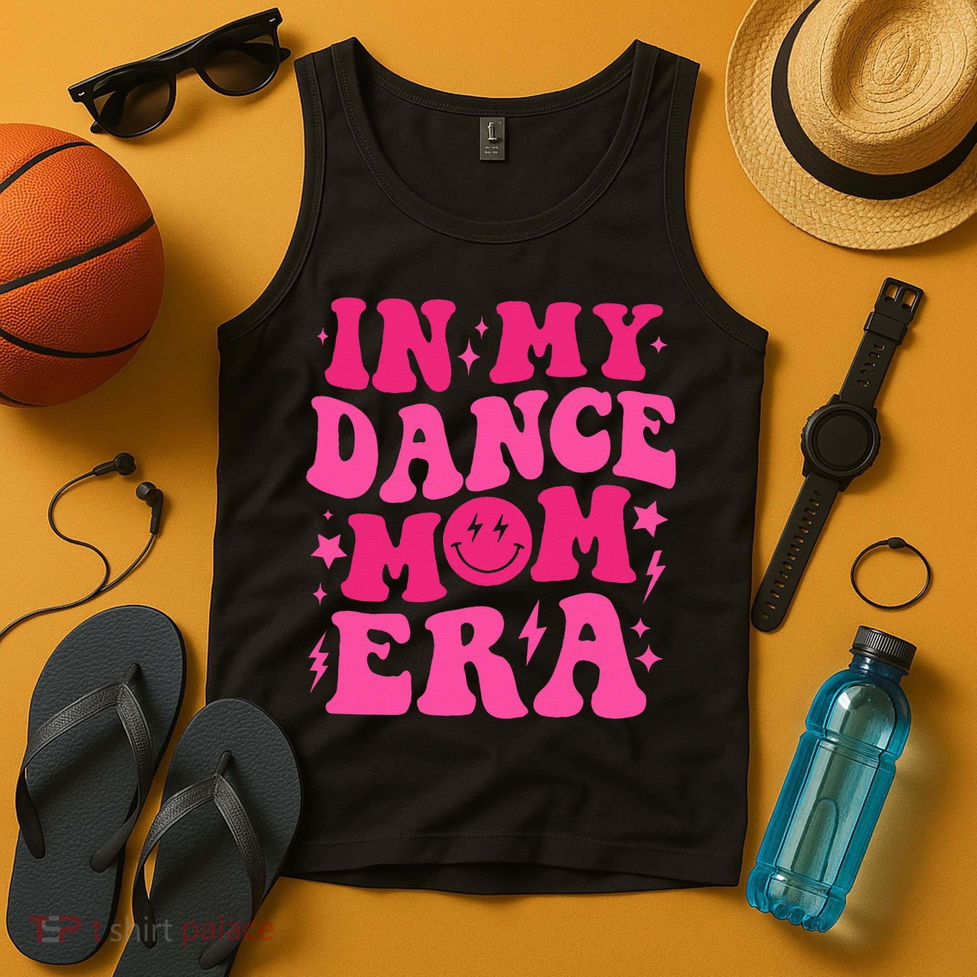 In My Dance Mom Era Groovy Sports Dance Mom Sweat Tank Top
