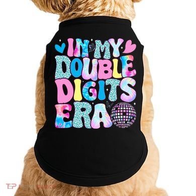 In My Double Digits Era Retro 10 Year Old 10th Birthday Doggie Tank