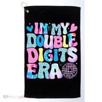 In My Double Digits Era Retro 10 Year Old 10th Birthday Golf Towel thumb 0