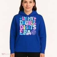 In My Double Digits Era Retro 10 Year Old 10th Birthday Hoodie thumb 5