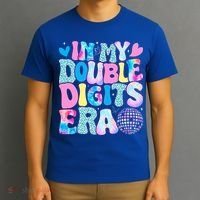 In My Double Digits Era Retro 10 Year Old 10th Birthday T-Shirt thumb 3
