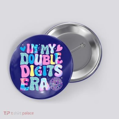 In My Double Digits Era Retro 10 Year Old 10th Birthday Button