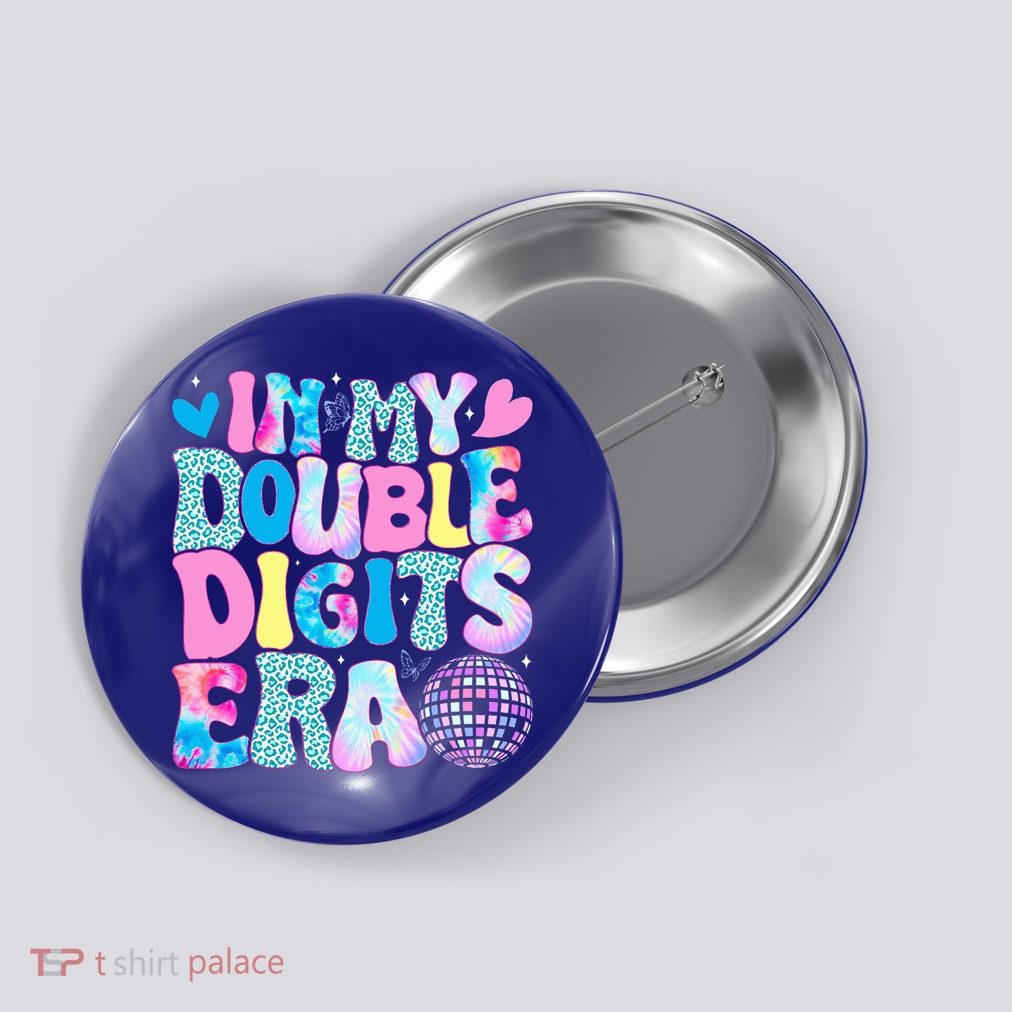 In My Double Digits Era Retro 10 Year Old 10th Birthday Button